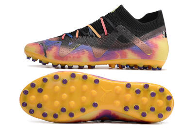 Men's Puma Future Ultimate MG Multi Ground Low-Tops Football Boots - Black/Gold/Blue
