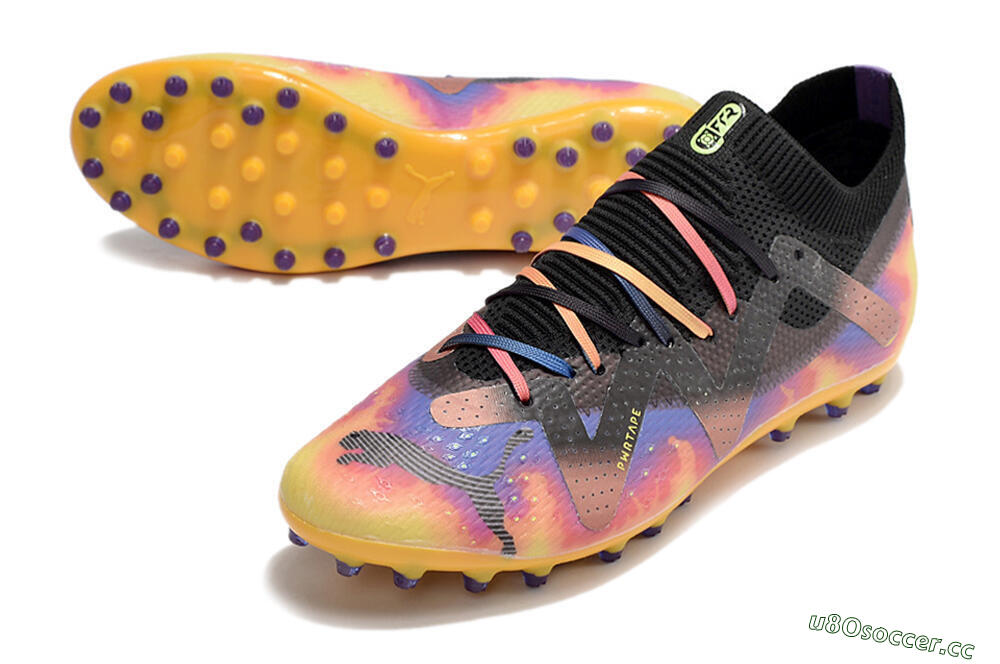 Men's Puma Future Ultimate MG Multi Ground Low-Tops Football Boots - Black/Gold/Blue 3