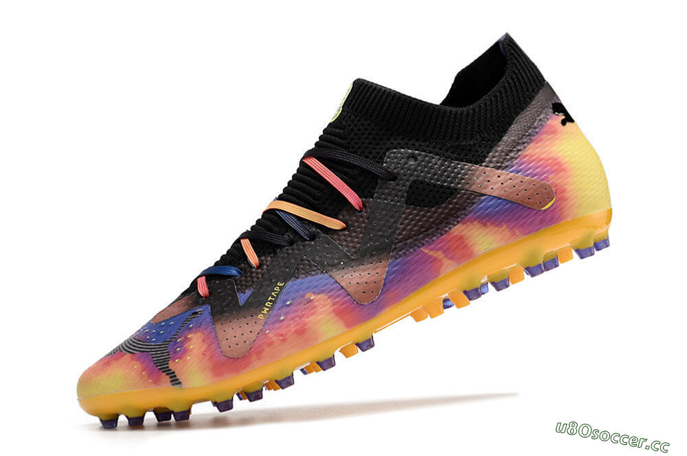 Men's Puma Future Ultimate MG Multi Ground Low-Tops Football Boots - Black/Gold/Blue 5