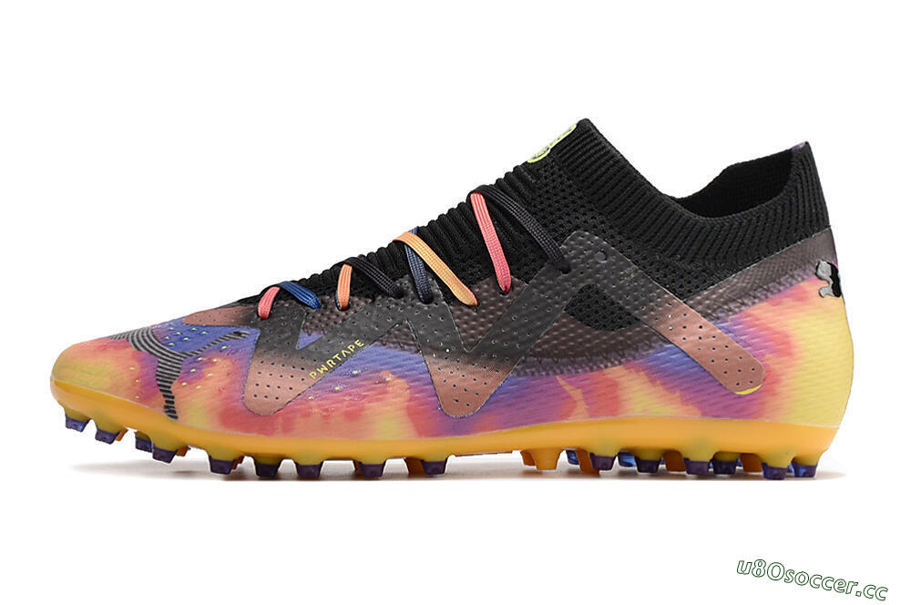 Men's Puma Future Ultimate MG Multi Ground Low-Tops Football Boots - Black/Gold/Blue 0