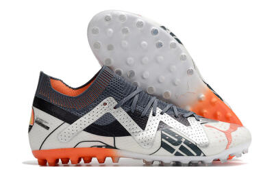 Men's Puma Future Ultimate MG Multi Ground Low-Tops Football Boots - White/Grey/Orange