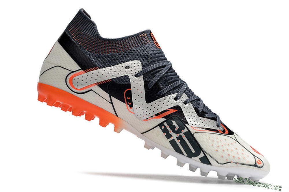 Men's Puma Future Ultimate MG Multi Ground Low-Tops Football Boots - White/Grey/Orange 4