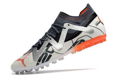 Men's Puma Future Ultimate MG Multi Ground Low-Tops Football Boots - White/Grey/Orange