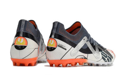 Men's Puma Future Ultimate MG Multi Ground Low-Tops Football Boots - White/Grey/Orange