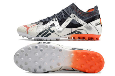 Men's Puma Future Ultimate MG Multi Ground Low-Tops Football Boots - White/Grey/Orange