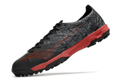 Men's Mizuno Alpha Made in Japan TF Artificial Turf Low-Tops Football Shoes - Gery/Black/Red