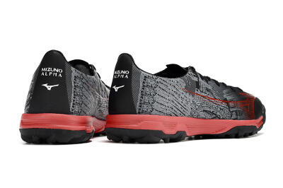 Men's Mizuno Alpha Made in Japan TF Artificial Turf Low-Tops Football Shoes - Gery/Black/Red