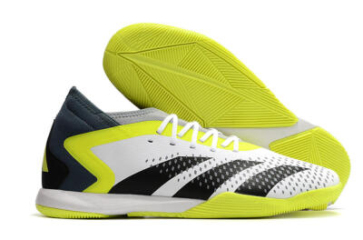 Men's Adidas Predator Accuracy.3 IC Indoor & Futsal Low-Tops Football Shoes - White/Black/Yellow