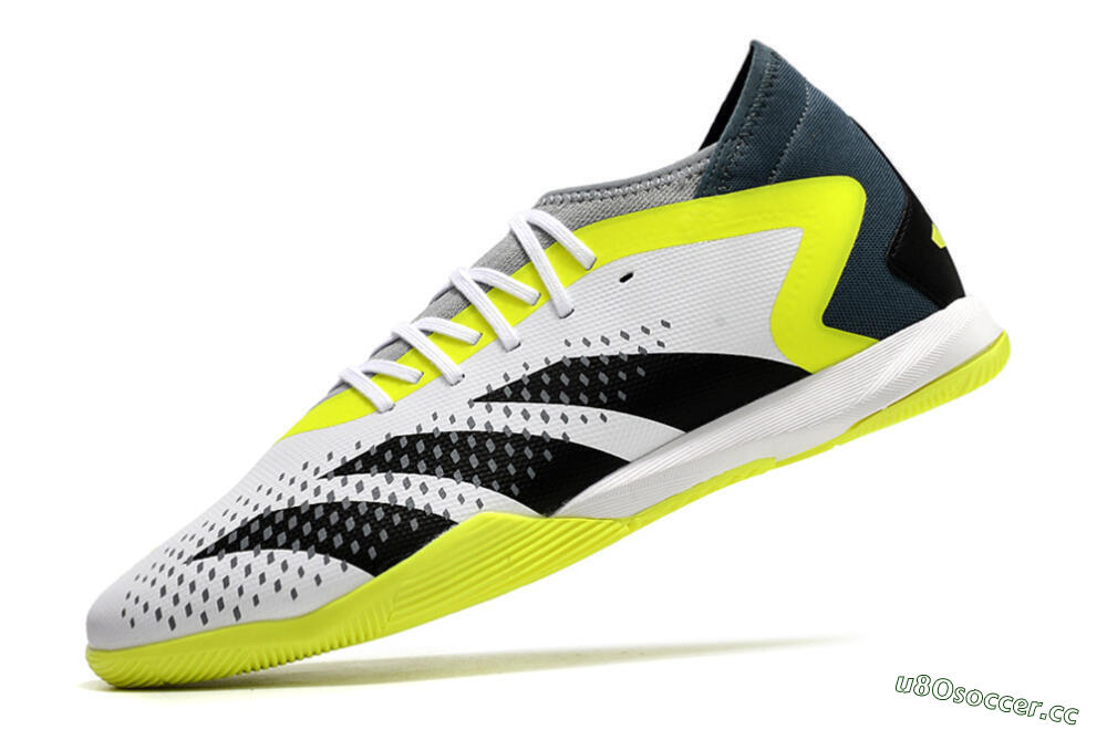 Men's Adidas Predator Accuracy.3 IC Indoor & Futsal Low-Tops Football Shoes - White/Black/Yellow 5