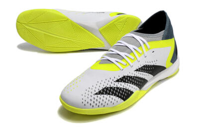 Men's Adidas Predator Accuracy.3 IC Indoor & Futsal Low-Tops Football Shoes - White/Black/Yellow