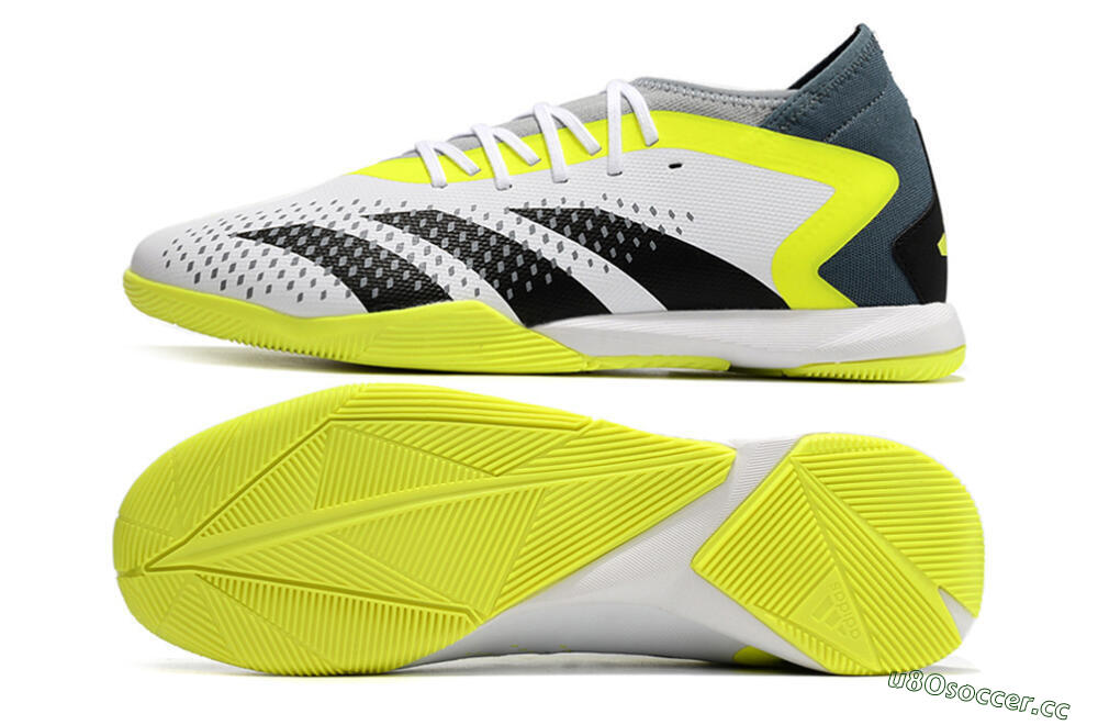 Men's Adidas Predator Accuracy.3 IC Indoor & Futsal Low-Tops Football Shoes - White/Black/Yellow 1