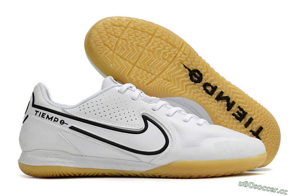 Men's Nike React Tiempo Legend 9 Pro IC Indoor & Futsal Low-Tops Football Shoes - White/Black 2