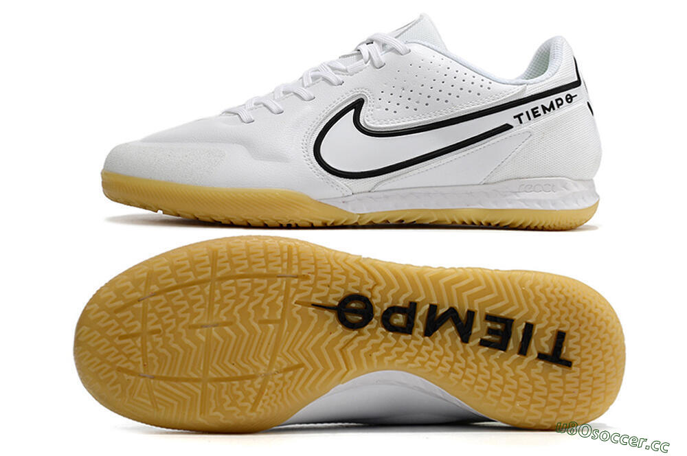 Men's Nike React Tiempo Legend 9 Pro IC Indoor & Futsal Low-Tops Football Shoes - White/Black 1
