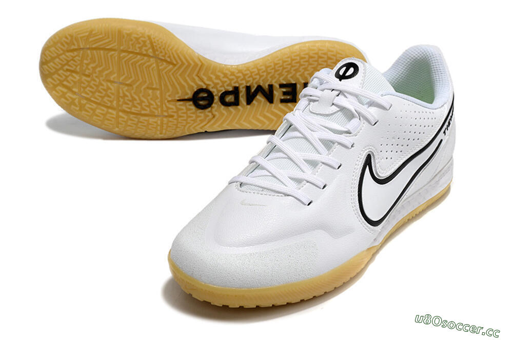 Men's Nike React Tiempo Legend 9 Pro IC Indoor & Futsal Low-Tops Football Shoes - White/Black 3