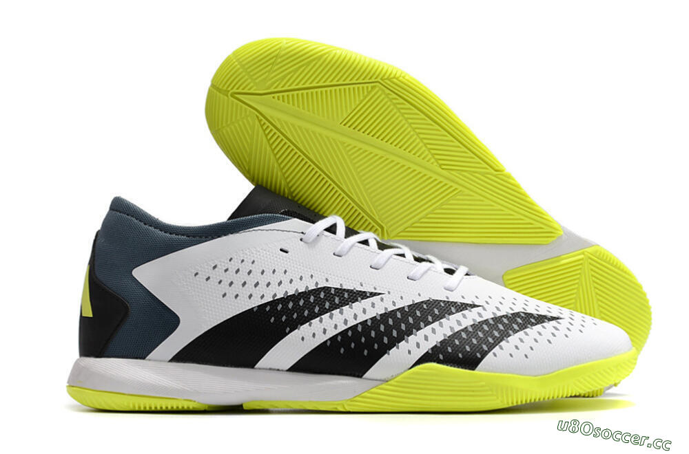 Men's Adidas Predator Accuracy.3 IC Indoor & Futsal Low-Tops Football Shoes - White/Black/Blue 2