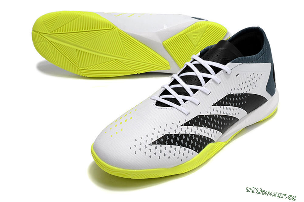 Men's Adidas Predator Accuracy.3 IC Indoor & Futsal Low-Tops Football Shoes - White/Black/Blue 3