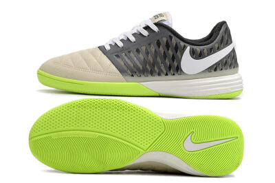 Men's Nike Lunar Gato II IC Indoor & Futsal Low-Tops Football Shoes - Grey/Black/White