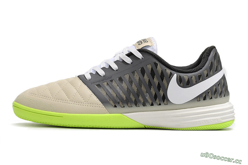 Men's Nike Lunar Gato II IC Indoor & Futsal Low-Tops Football Shoes - Grey/Black/White 0