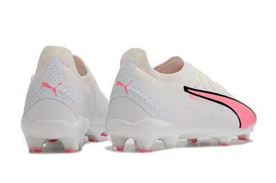 Men's Puma Ultra Ultimate FG Firm Ground Low-Tops Football Boots - White/Pink/Black