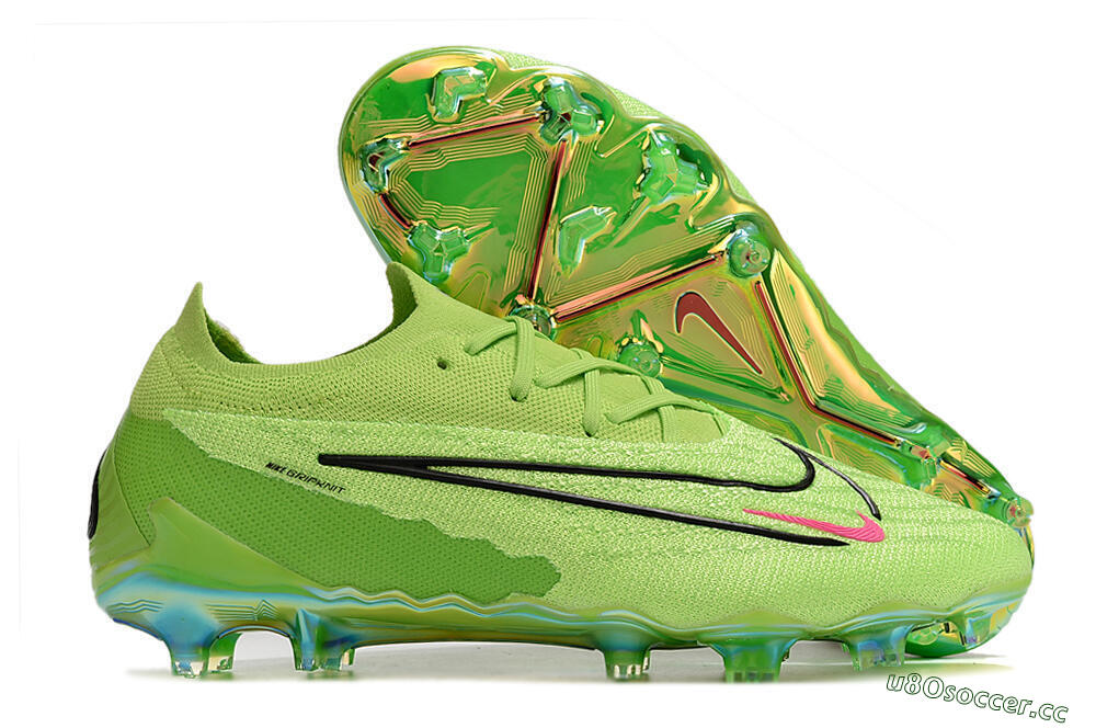 Men's Nike Phantom GX Elite FG Firm Ground Low-Tops Football Boots - Green/Black/Red 2