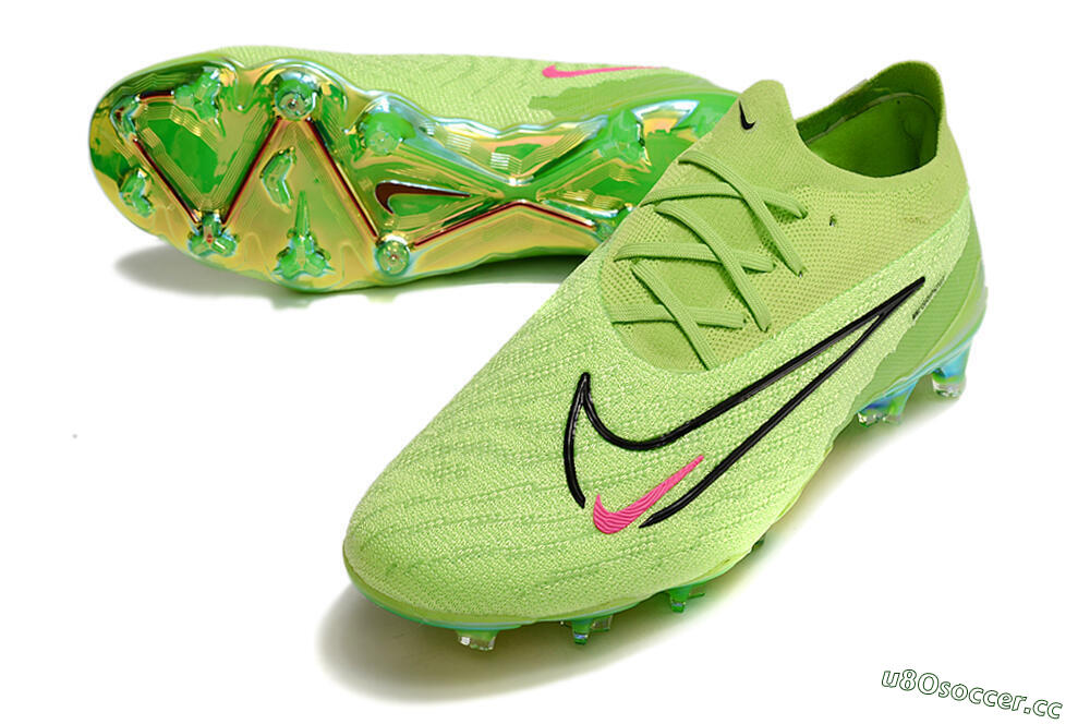 Men's Nike Phantom GX Elite FG Firm Ground Low-Tops Football Boots - Green/Black/Red 3