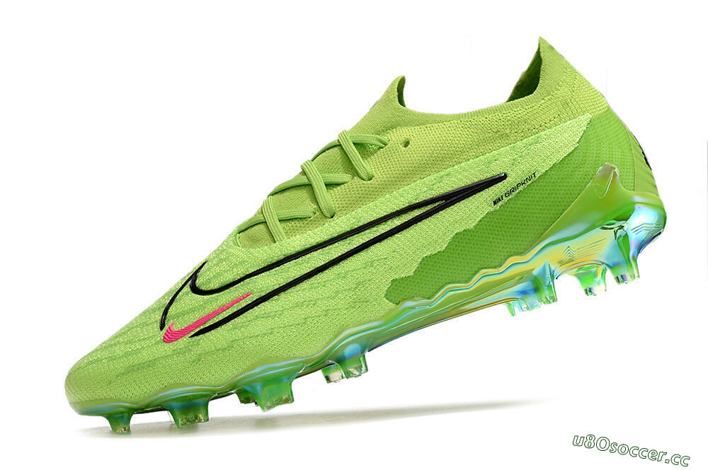 Men's Nike Phantom GX Elite FG Firm Ground Low-Tops Football Boots - Green/Black/Red 5