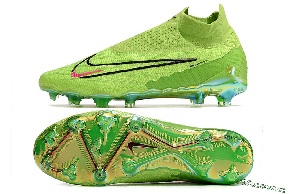 Men's Nike Phantom GX Elite DF Link FG Firm Ground High-Tops Football Boots - Green/Black/Red 1
