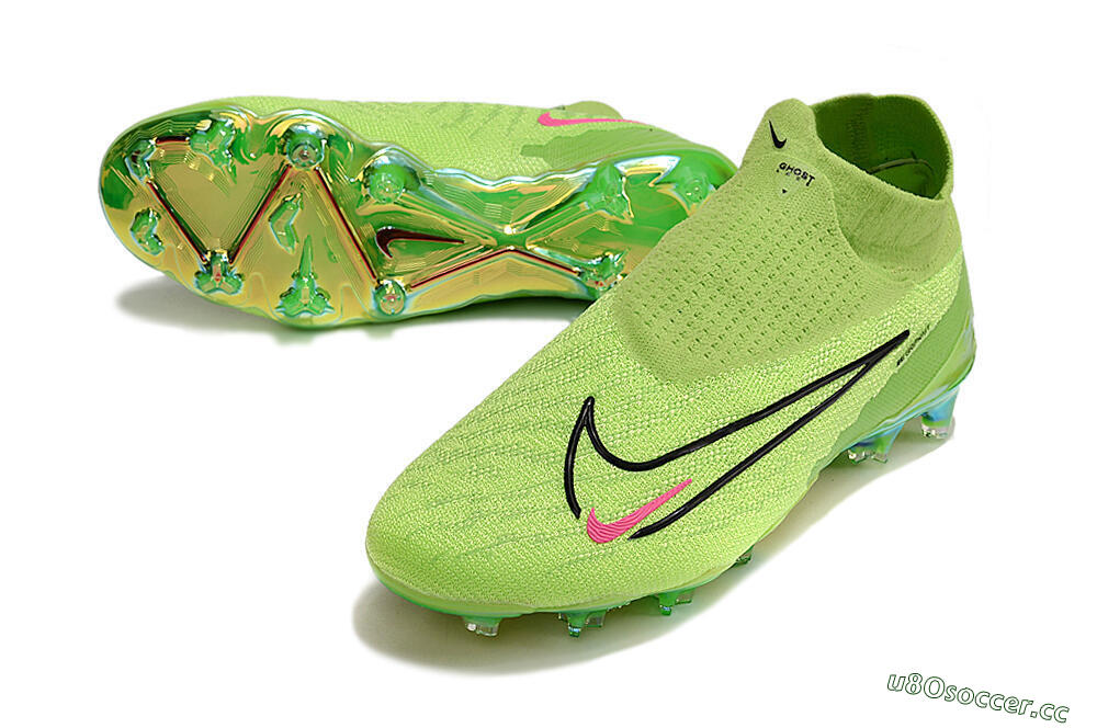 Men's Nike Phantom GX Elite DF Link FG Firm Ground High-Tops Football Boots - Green/Black/Red 3