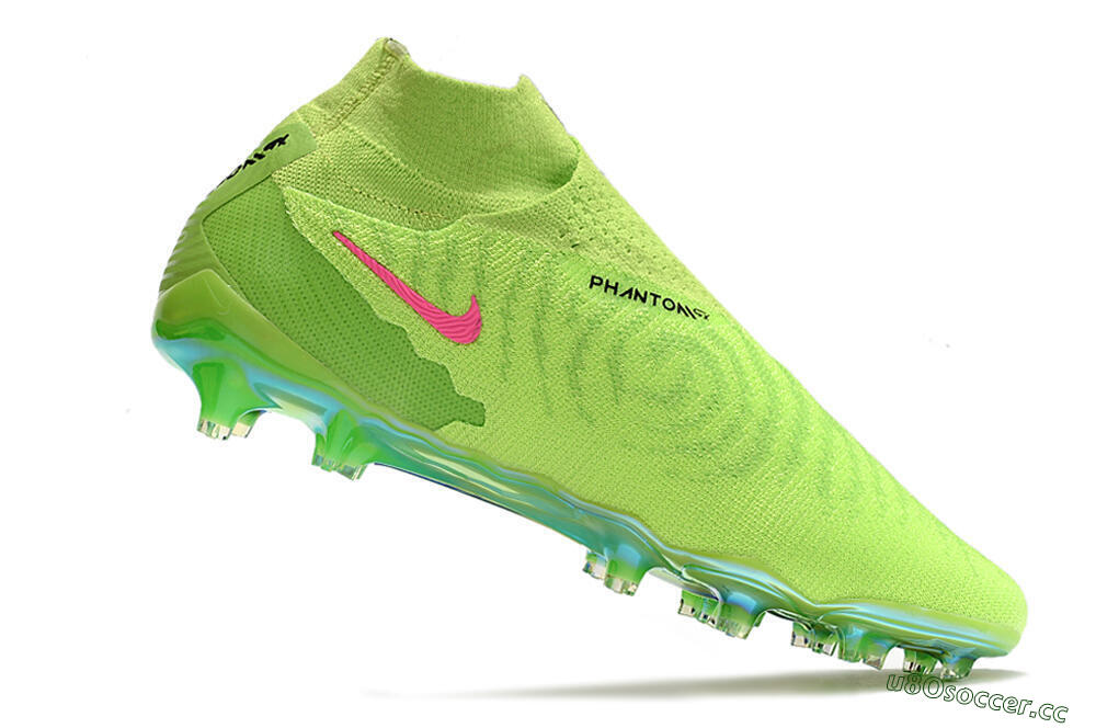 Men's Nike Phantom GX Elite DF Link FG Firm Ground High-Tops Football Boots - Green/Black/Red 4
