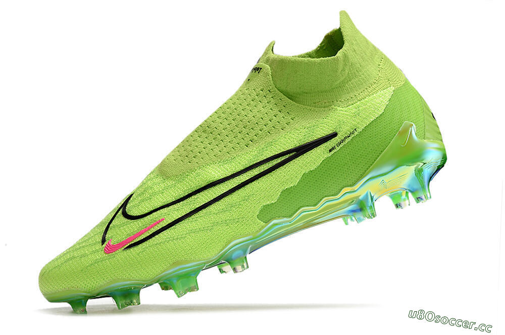 Men's Nike Phantom GX Elite DF Link FG Firm Ground High-Tops Football Boots - Green/Black/Red 5