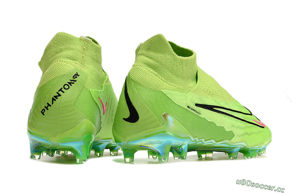 Men's Nike Phantom GX Elite DF Link FG Firm Ground High-Tops Football Boots - Green/Black/Red 6