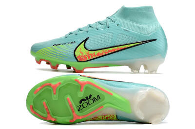 Men's Nike Air Zoom Mercurial Superfly 9 Elite FG Firm Ground High-Tops Football Boots - Blue/Green/Black