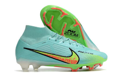 Men's Nike Air Zoom Mercurial Superfly 9 Elite FG Firm Ground High-Tops Football Boots - Blue/Green/Black