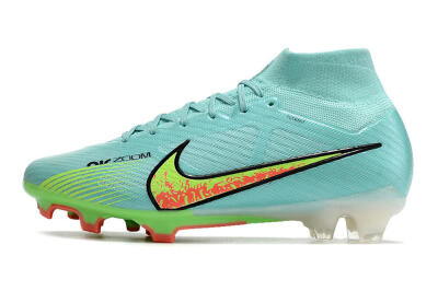 Men's Nike Air Zoom Mercurial Superfly 9 Elite FG Firm Ground High-Tops Football Boots - Blue/Green/Black
