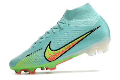 Men's Nike Air Zoom Mercurial Superfly 9 Elite FG Firm Ground High-Tops Football Boots - Blue/Green/Black