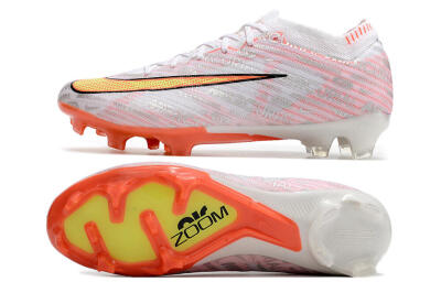Unisex Nike Air Zoom Mercurial Vapor 15 Elite FG Firm Ground Low-Tops Football Boots - White/Orange/Sliver