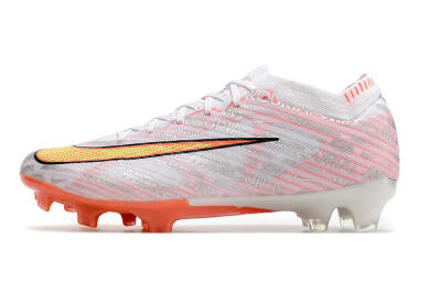 Unisex Nike Air Zoom Mercurial Vapor 15 Elite FG Firm Ground Low-Tops Football Boots - White/Orange/Sliver
