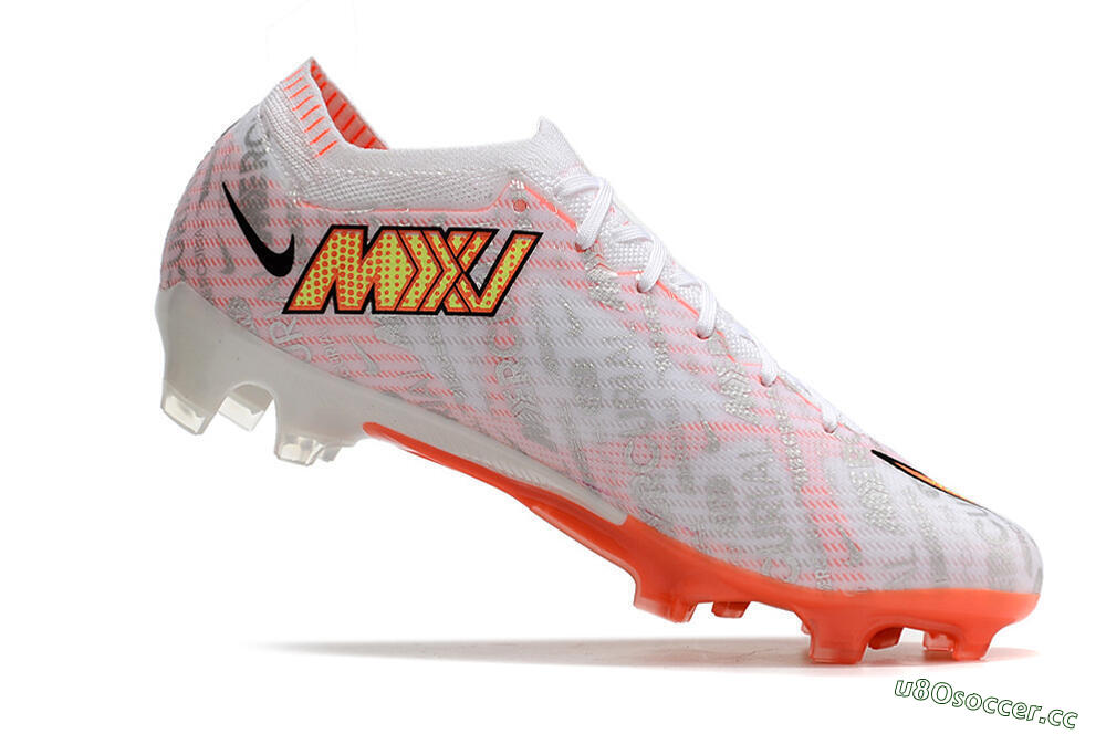Unisex Nike Air Zoom Mercurial Vapor 15 Elite FG Firm Ground Low-Tops Football Boots - White/Orange/Sliver 4