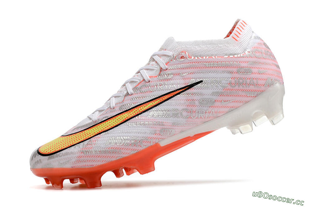 Unisex Nike Air Zoom Mercurial Vapor 15 Elite FG Firm Ground Low-Tops Football Boots - White/Orange/Sliver 5