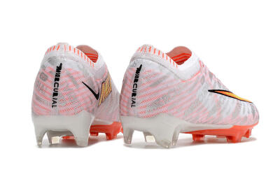 Unisex Nike Air Zoom Mercurial Vapor 15 Elite FG Firm Ground Low-Tops Football Boots - White/Orange/Sliver