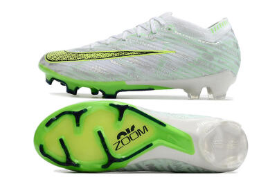 Unisex Nike Air Zoom Mercurial Vapor 15 Elite FG Firm Ground Low-Tops Football Boots - White/Green
