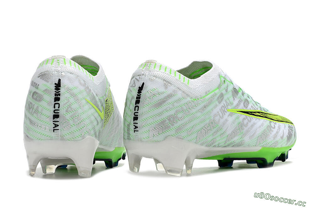 Unisex Nike Air Zoom Mercurial Vapor 15 Elite FG Firm Ground Low-Tops Football Boots - White/Green 6
