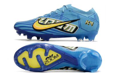 Unisex Kylian Mbappe x Nike Air Zoom Mercurial Vapor 15 Elite FG Firm Ground Low-Tops Football Boots - Blue/Yellow/Black