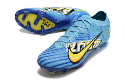 Unisex Kylian Mbappe x Nike Air Zoom Mercurial Vapor 15 Elite FG Firm Ground Low-Tops Football Boots - Blue/Yellow/Black