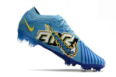 Unisex Kylian Mbappe x Nike Air Zoom Mercurial Vapor 15 Elite FG Firm Ground Low-Tops Football Boots - Blue/Yellow/Black
