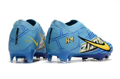 Unisex Kylian Mbappe x Nike Air Zoom Mercurial Vapor 15 Elite FG Firm Ground Low-Tops Football Boots - Blue/Yellow/Black
