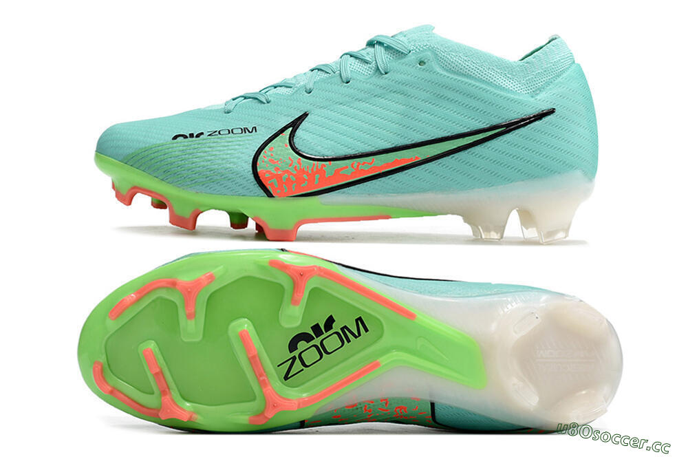 Men's Nike Air Zoom Mercurial Vapor 15 Elite FG Firm Ground Low-Tops Football Boots - Blue/Green/Black 1
