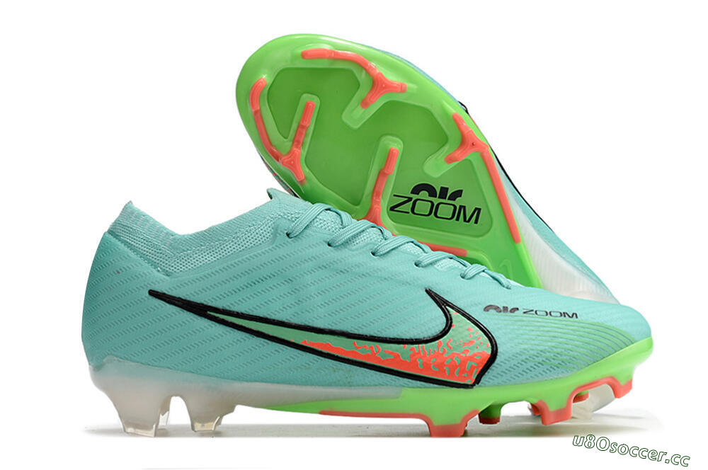 Men's Nike Air Zoom Mercurial Vapor 15 Elite FG Firm Ground Low-Tops Football Boots - Blue/Green/Black 2