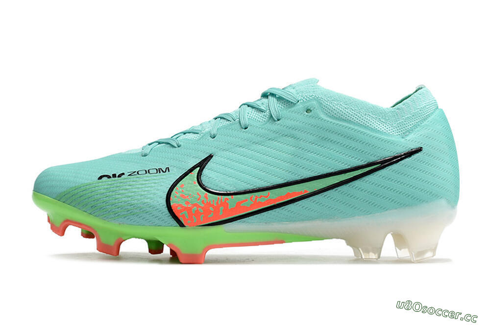 Men's Nike Air Zoom Mercurial Vapor 15 Elite FG Firm Ground Low-Tops Football Boots - Blue/Green/Black 0