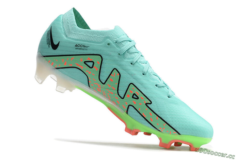 Men's Nike Air Zoom Mercurial Vapor 15 Elite FG Firm Ground Low-Tops Football Boots - Blue/Green/Black 4